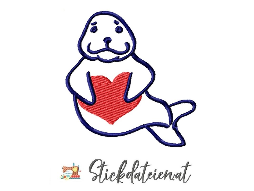 Robbe Stickdatei, Herz Stickdatei, Hochzeit Stickvorlage, Stickdatei Liebe