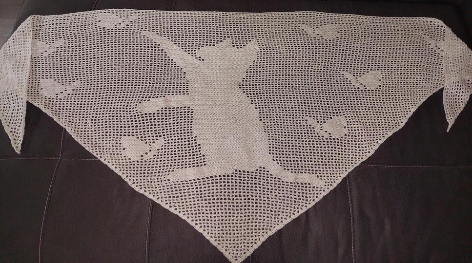 Anleitung Motivtuch Katze "Katze und Schmetterlinge"