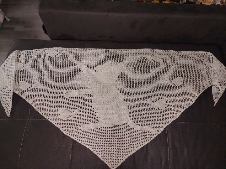 Anleitung Motivtuch Katze "Katze und Schmetterlinge"