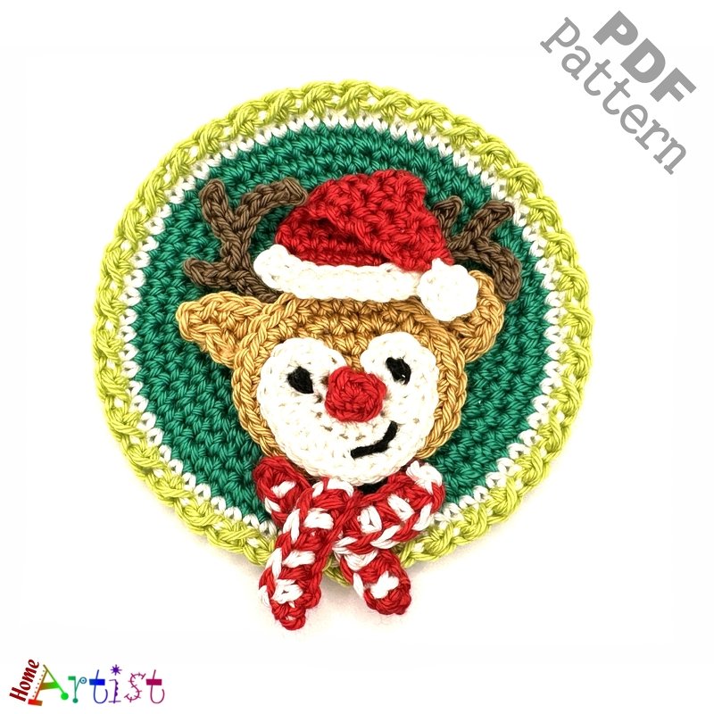 Reindeer Pach Crochet Applique - Image 2