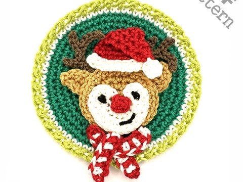 Reindeer Pach Crochet Applique
