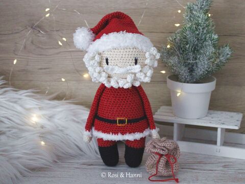 Häkelanleitung Weihnachtsmann - Mr Claus - mit Geschenkesack