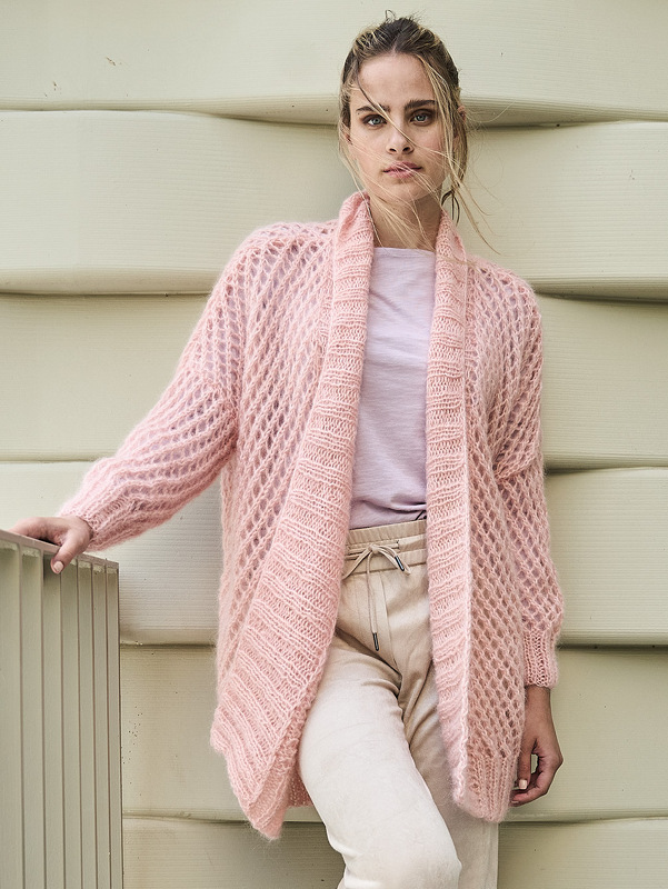 Jacke im Netzmuster in Rosa