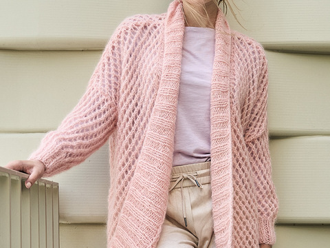 Jacke im Netzmuster in Rosa