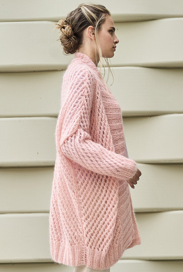 Jacke im Netzmuster in Rosa