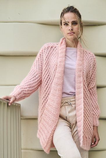 Jacke im Netzmuster in Rosa