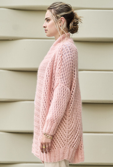 Jacke im Netzmuster in Rosa