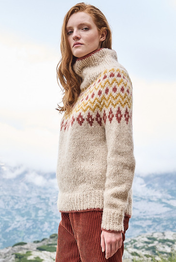 Winterpulli mit Jacquardpasse