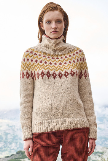 Winterpulli mit Jacquardpasse