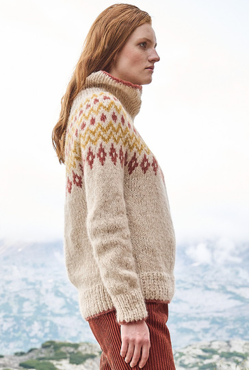 Winterpulli mit Jacquardpasse