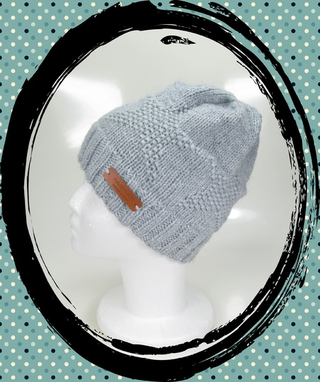Strickanleitung warme Mütze in Strick-Prägemuster