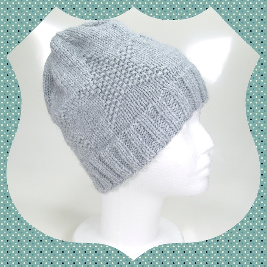 Strickanleitung warme Mütze in Strick-Prägemuster
