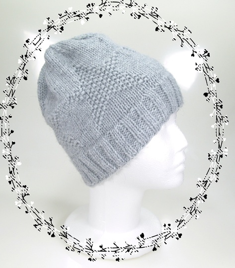 Strickanleitung warme Mütze in Strick-Prägemuster