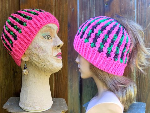 Mütze MOGLI geschlossen & für den Pferdeschwanz & sogar als Beanie