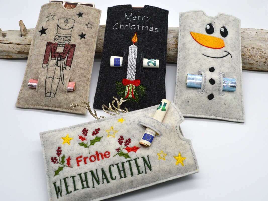 Stickdatei Schokohülle Weihnachten Geldgeschenk