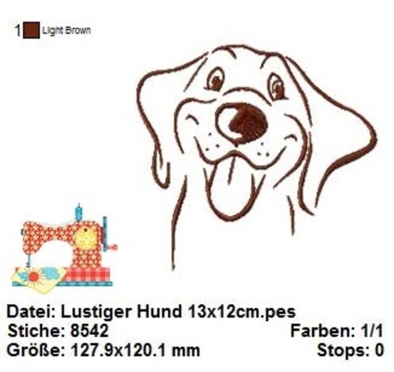 Lustige Hunde STICKDATEI, Tierstickdatei, Hunderasse Stickerei