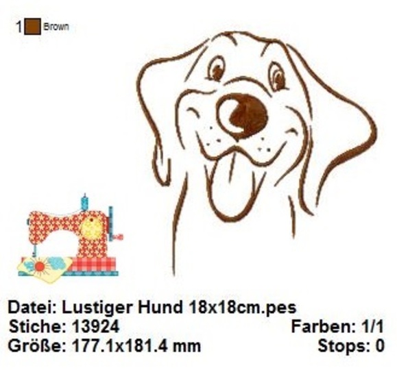 Lustige Hunde STICKDATEI, Tierstickdatei, Hunderasse Stickerei
