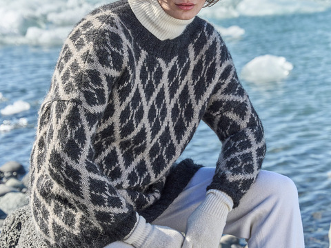 Fair-Isle-Pulli aus Alpakawolle