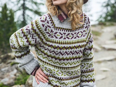 Raglanpulli im Jacquardmuster