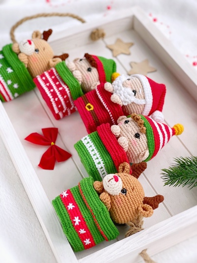 Christmas cuties and their gifts - Crochet pattern 3 amigurumi characters