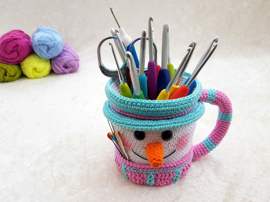 Häkelanleitung - Süße Schneemanntasse - Bild 2