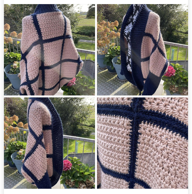 Häkelanleitung Seelenwärmer mit Granny Square und Sternenmuster