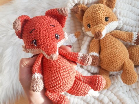 Häkelanleitung Amigurumi Fuchs Jasper und Schmusegans / Lisbeths Häkelbande