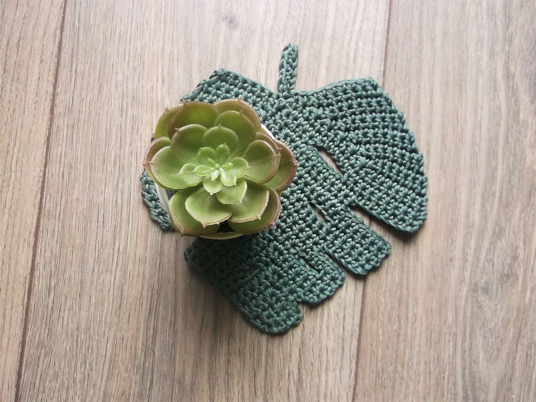 Monstera coaster crochet pattern - Image 3