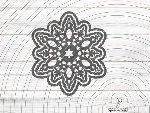 Deko Stern mit Rahmen Plotterdatei SVG DXF