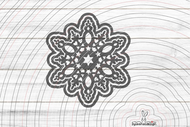 Deko Stern mit Rahmen Plotterdatei SVG DXF