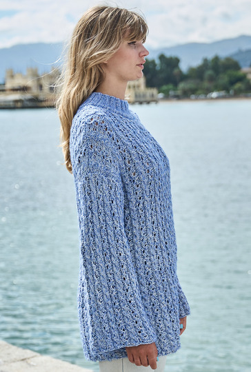 Pulli im Zopf-Ajourmuster