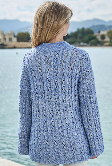 Pulli im Zopf-Ajourmuster