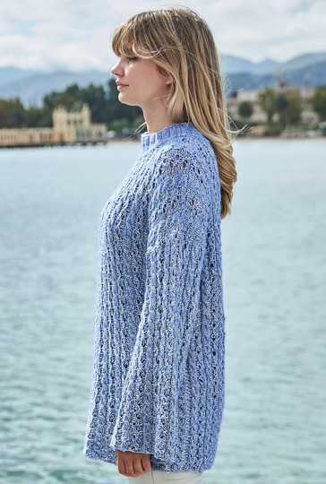 Pulli im Zopf-Ajourmuster