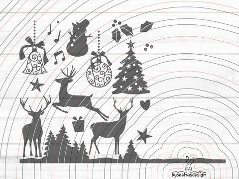 Wald Weihnachten Plotterdatei SVG DXF