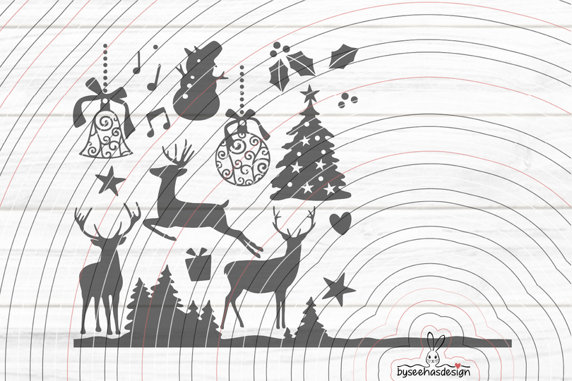 Wald Weihnachten Plotterdatei SVG DXF