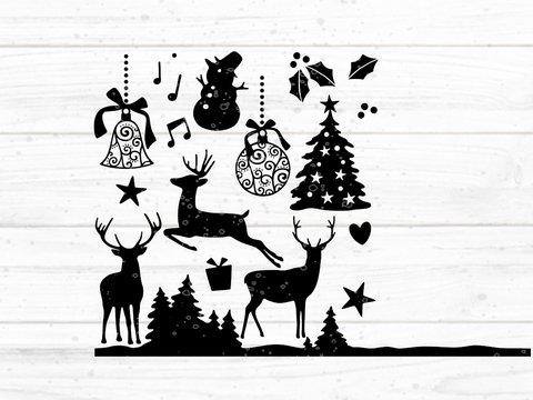 Wald Weihnachten Plotterdatei SVG DXF FCM