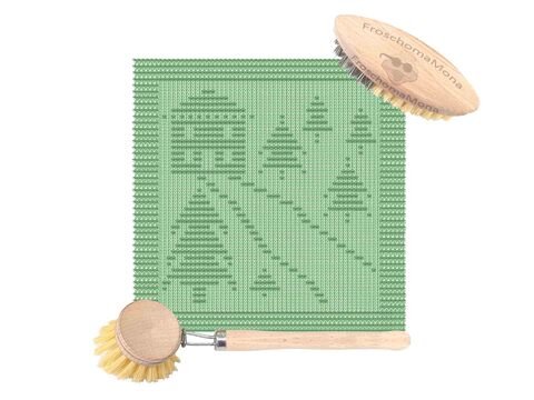 Weihnachtsdeckchen Wintermotiv „kleines Haus am Wald“ Spüli Topflappen Deko