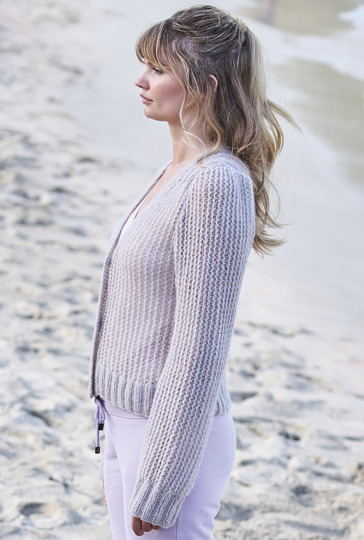 Cardigan im Ajour-Rippenmuster