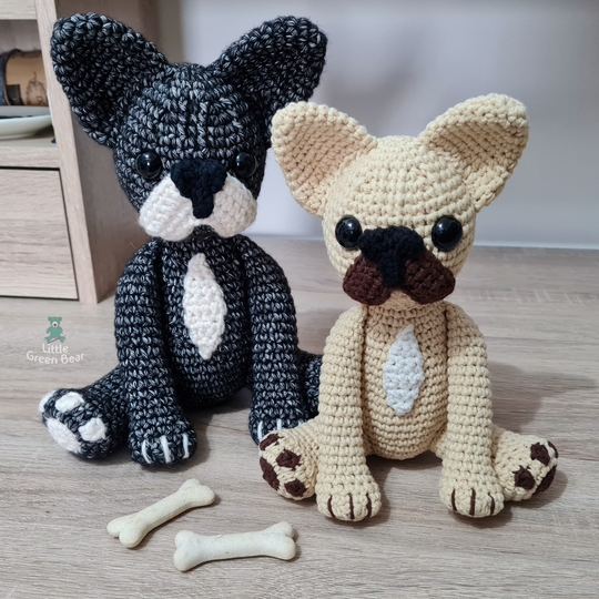 Franklin the French Bulldog Crochet Amigurumi Pattern (English)