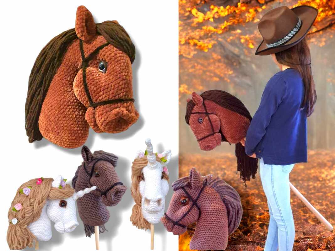 Crochet pattern hobbyhorse and bag pendant