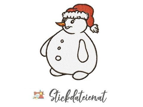 Stickdatei Schneemann, Stickvorlage Winterzeit, Maschinensticken Weihnacht