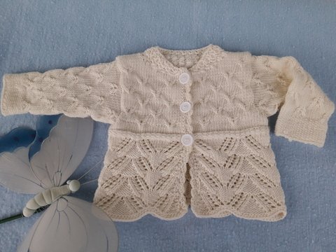 Strickanleitung Babyjacke, NAHTLOS, Merinowolle Größe 80/86, Stricktabelle