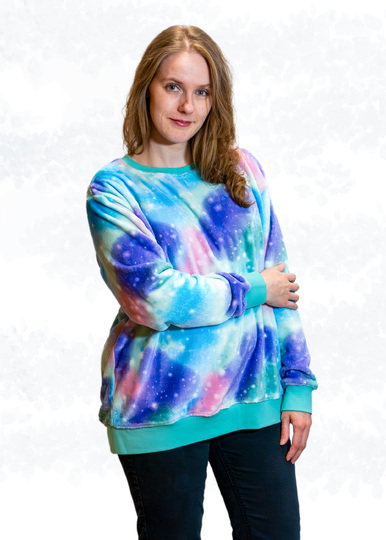 Tessa – Weiter Damen Hoodie im Boyfriend-Look mit Kragen/Kapuze (BU 80-116)