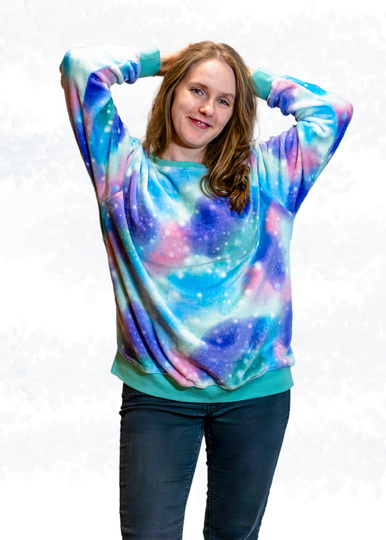 Tessa – Weiter Damen Hoodie im Boyfriend-Look mit Kragen/Kapuze (BU 80-116)