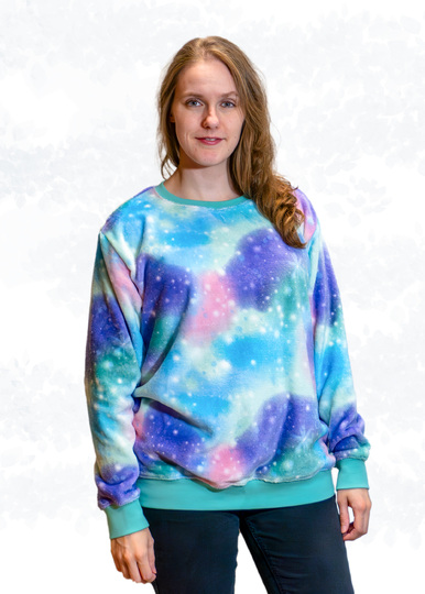 Tessa – Weiter Damen Hoodie im Boyfriend-Look mit Kragen/Kapuze (BU 80-116)