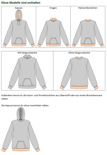 Tessa – Weiter Damen Hoodie im Boyfriend-Look mit Kragen/Kapuze (BU 80-116)