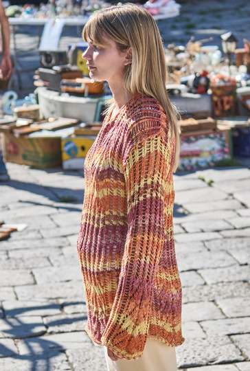 Ajourmuster-Pulli im Farbverlauf