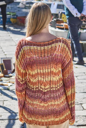 Ajourmuster-Pulli im Farbverlauf