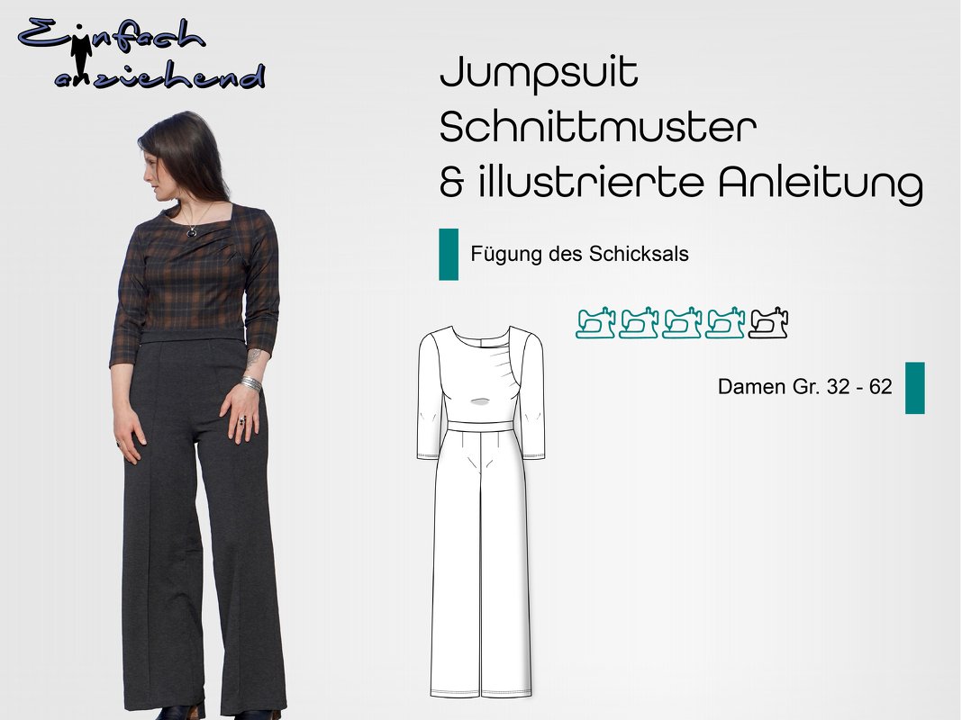 Schnittmuster Jumpsuit Fügung des Schicksals Gr. 32 - 62 Damen