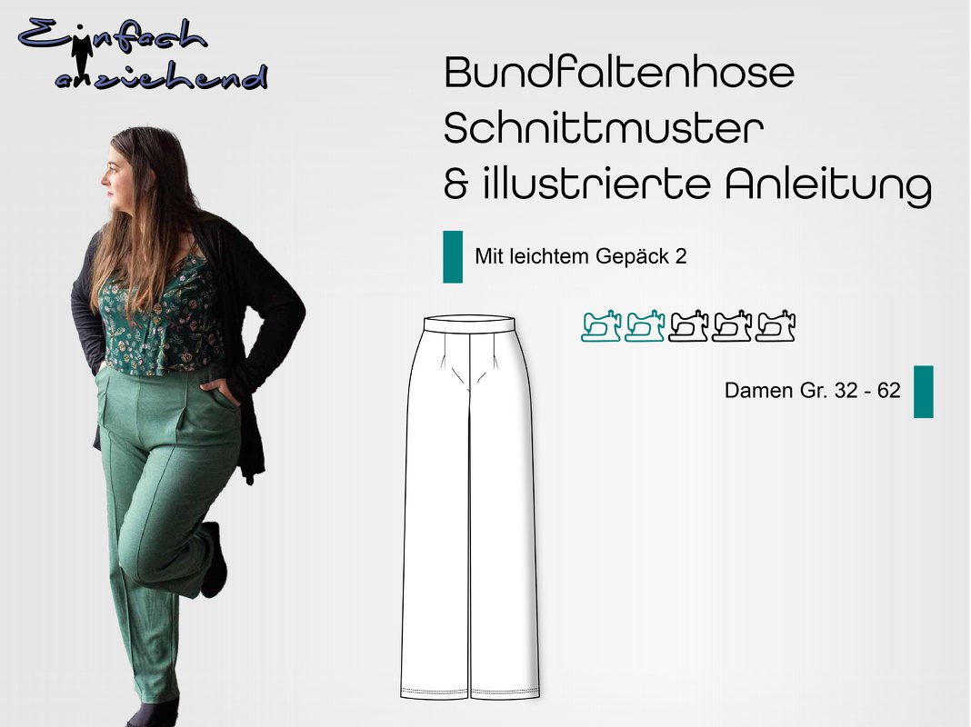 Schnittmuster Hose Mit leichtem Gepäck 2 Gr. 32 - 62 Damen
